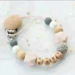 Baby's Wood Silicone Beads Pacifier Clip - EX-STOCK CANADA