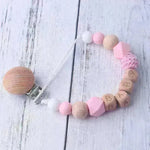 Baby's Wood Silicone Beads Pacifier Clip - EX-STOCK CANADA