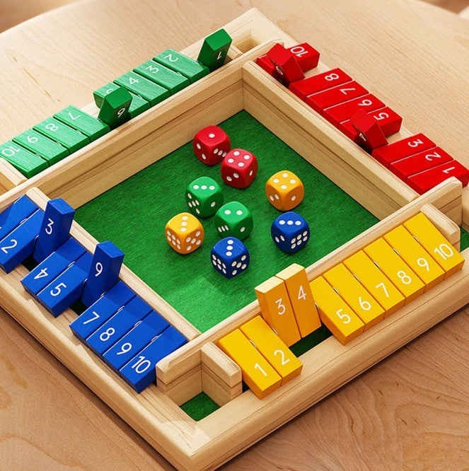 Dice Game,2-4 Player Family Wooden Board Table Math Games For Adults And Kids, 8 Dices Classics Tabletop Version Games For Classroom,Home,Party Or Pub EX-STOCK