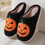 Halloween Pumpkin Cartoon Slippers Warm Winter Slippers Men And Women Couples Indoor House Shoes EX-STOCK