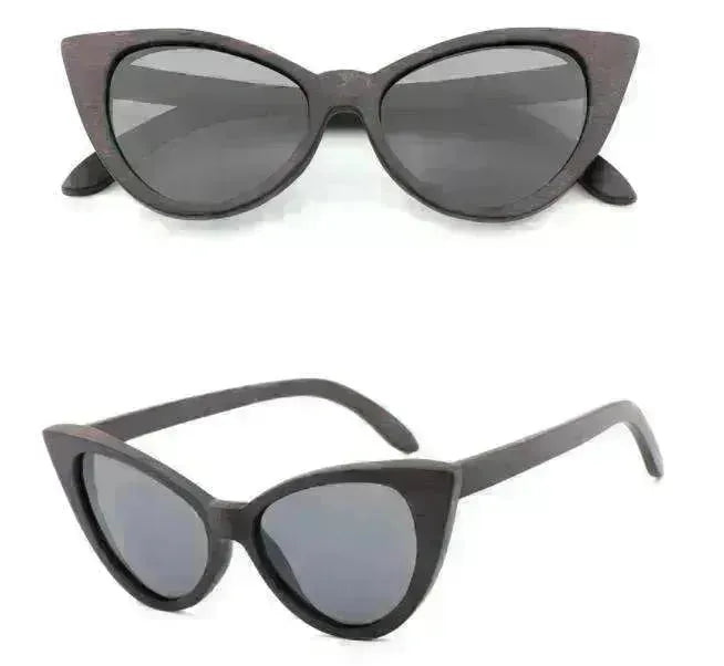 Bamboo Wood Glasses Fashion Ladies Cat Eye Polarized Sunglasses - EX-STOCK CANADA