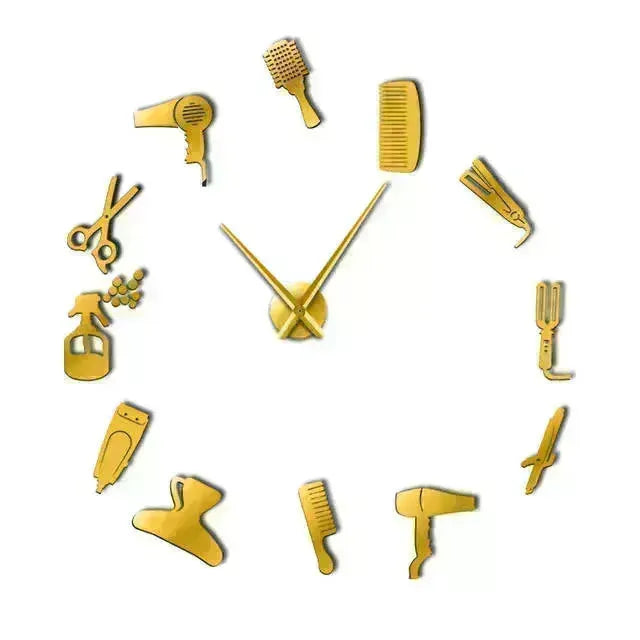 Barber Shop Hair Tools Oversized DIY Wall Clock - EX-STOCK CANADA