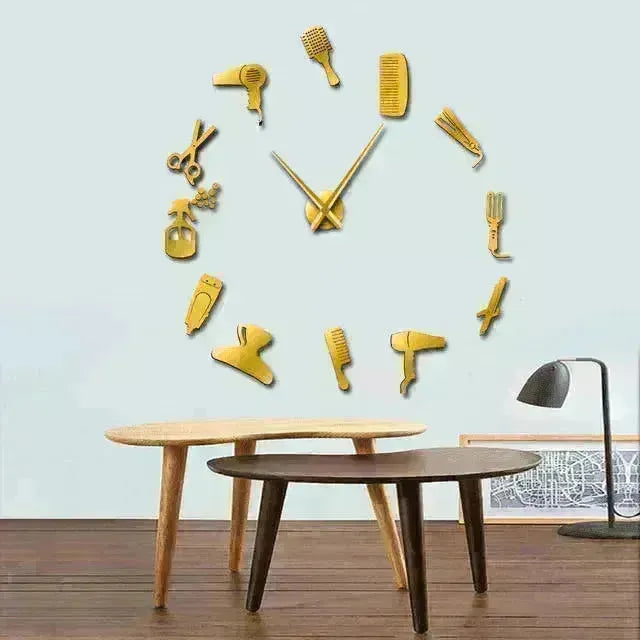 Barber Shop Hair Tools Oversized DIY Wall Clock - EX-STOCK CANADA