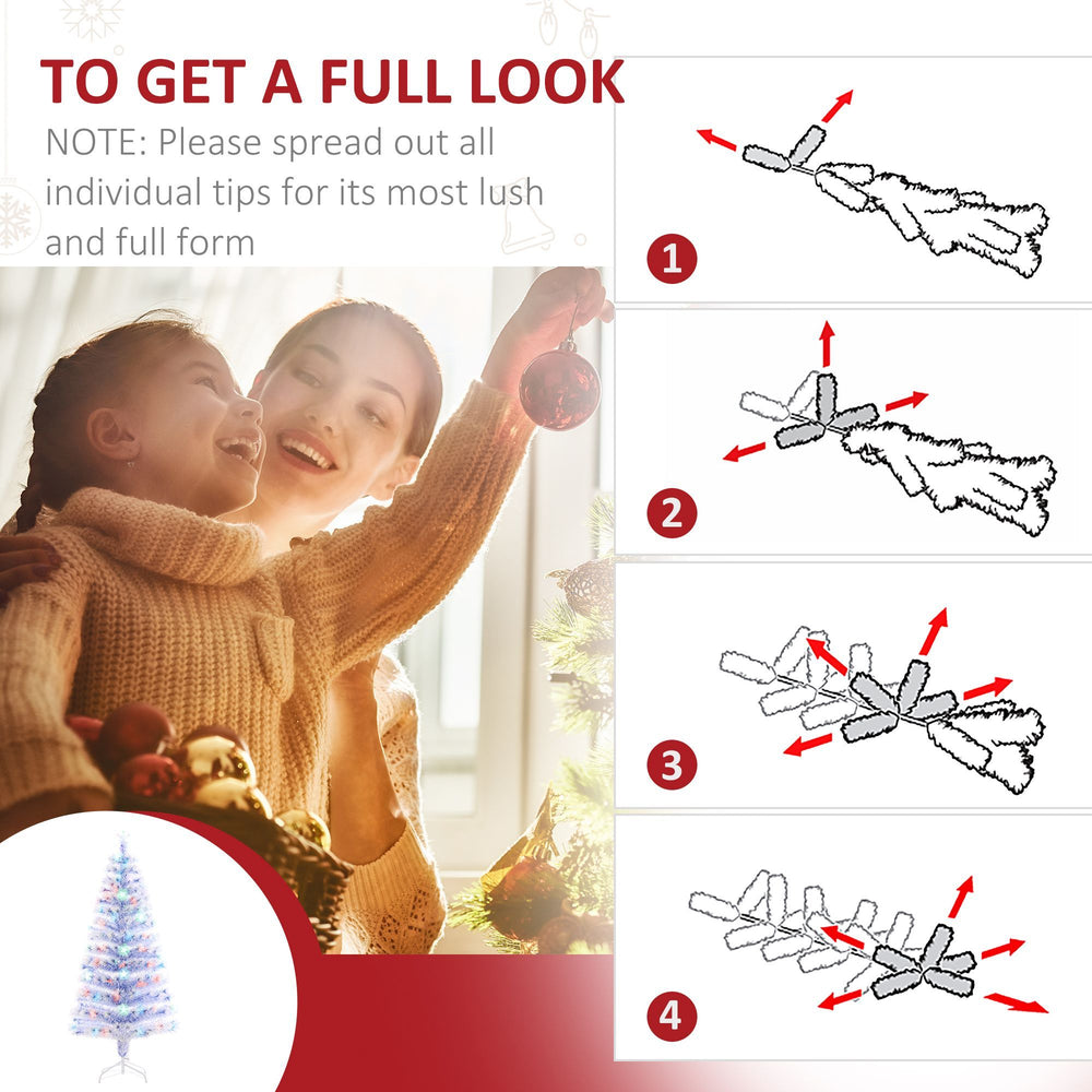 5ft Xmas Tree Pre-Lit LED Optical Fiber Christmas Tree Artificial Seasonal Decoration W Stand Winter Holiday Decor EX-STOCK Canada 