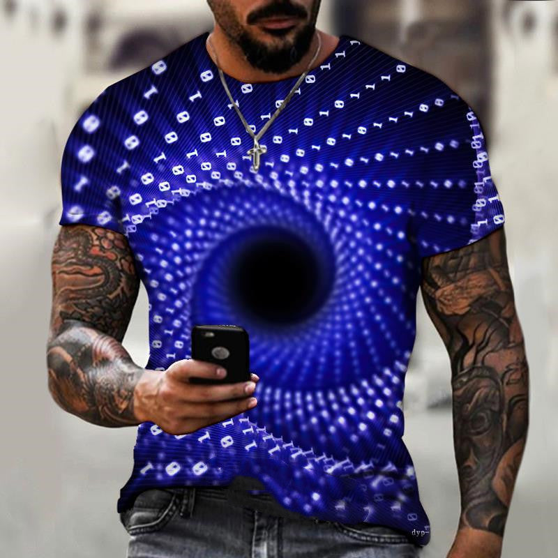 Men's Black Tech 3D Printed Short Sleeve T-Shirt  EX-STOCK CANADA