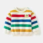 Unisex Colorful Striped Long-sleeved Sweater for Kids Pullover for Kids - EX-STOCK CANADA