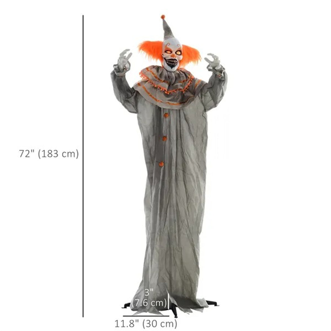 6' Life Size Orange Classic Clown Outdoor Halloween Decoration Animatronic, Sound And Motion Activated W Light Up Eyes EX-STOCK Canada 