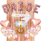 Bachelor Party Balloon Set – Bride Shoulder Strap, Diamond Ring & Rose Gold Foil Balloons