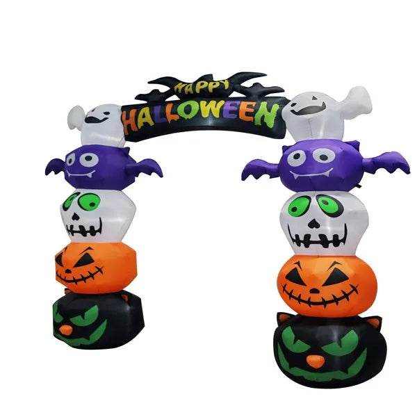 8.2 FT Cute Halloween Inflatables Pumpkin Archway Outdoor Decoration, Giant Blow Up Yard Arch Decorations With Built-in LED Lights For Holiday Party Front Yard Lawn Garden Decor - EX-STOCK Canada