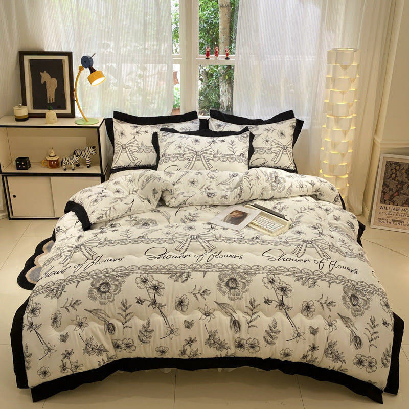 Thick Hepburn Black Lace Brushed Washed Cotton Duvet Insert Warm EX-STOCK Canada 