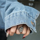 Personality Stitching Graffiti Patch Denim Loose Jacket Women EX-STOCK Canada 
