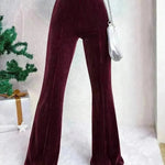 High Waist Lamp Wick Corduroy Bell-bottom Pants Wide Leg Women - EX-STOCK CANADA