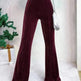 High Waist Lamp Wick Corduroy Bell-bottom Pants Wide Leg Women - EX-STOCK CANADA