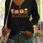 Women's V-neck Long Sleeved T-shirt