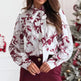 Printed Long Sleeve Bowknot Lining Business Office Formal Work shirt For Women - EX-STOCK CANADA