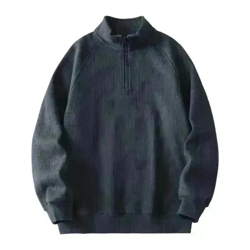 Autumn Winter half zip Stand-collar Fleece Sweatshirt Pullover tops for men - EX-STOCK CANADA