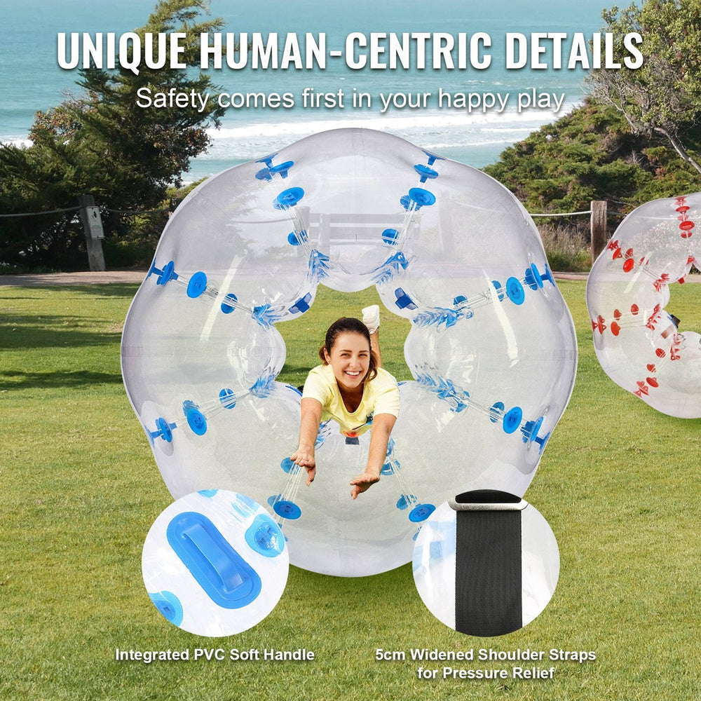 Inflatable Bumper Balls 2-Pack, 5FT 1.5M Body Sumo Zorb Balls For Teen & Adult, 0.8mm Thick PVC Human Hamster Bubble Balls For Outdoor Team Gaming Play, Bumper Bopper Toys For Garden, Yard, Park EX-STOCK