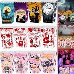 12Pcs Halloween Popcorn Box 3 Style Trick Or Treating Snack Treat Box Bloodstain Ghost Castle Bat Pattern Candy Cookie Container For Halloween Party Supplies EX-STOCK