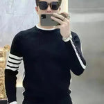 Simple All-match Slim fit Round Neck Pullover Sweater top for men - EX-STOCK CANADA
