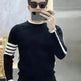 Simple All-match Slim fit Round Neck Pullover Sweater top for men - EX-STOCK CANADA