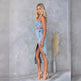 Women's Fashion Personalized Sleeveless Sling Denim Split Midi fitted Dress - EX-STOCK CANADA