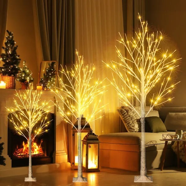 4FT Snowflake Christmas Tree With 48 LED Lamp Artificial Snowflake Pine Tree Home Decoration For Holiday EX-STOCK
