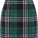 Women's High Waist Plaid Tight Pencil Wool Mini Skirt - EX-STOCK CANADA
