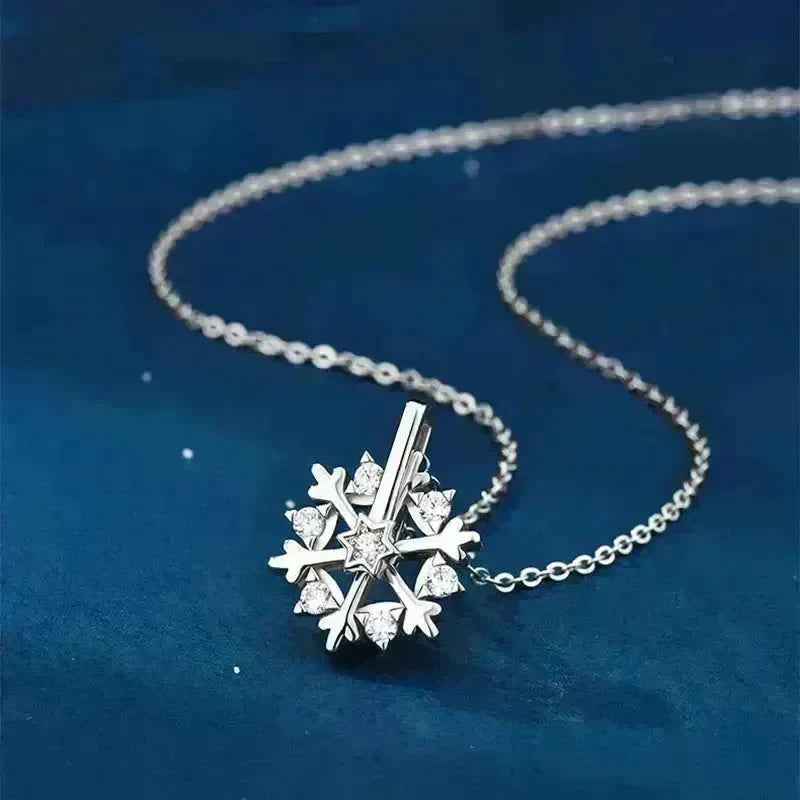 Luxury Rhinestone Christmas Snowflakes Necklace Gift for women - EX-STOCK CANADA