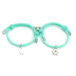 Stainless Steel Titanium Sun And Moon Pendant Couple Bracelet - EX-STOCK Canada