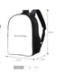 Black backpack with measurements on a white background
