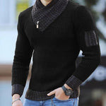 Independent Station Casual Slim Knit Pullover Long-sleeved Scarf Collar Sweater Men's EX-STOCK Canada 