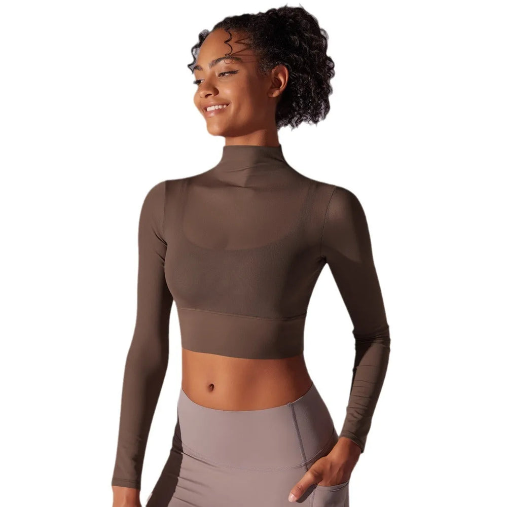 Mesh Yoga Clothes Long Sleeve Quick-drying Workout Clothes Top For Women - EX-STOCK CANADA