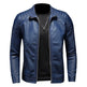 Men's Slim-Fit Faux Leather Motorcycle Jacket – Black & Blue | XS–5XL 6