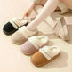 Fashion Warm Cotton Slippers For Women Leisure Thick Bottom Non-slip Plus-velvet House Shoes Winter Bedroom Floor Suede Slipper - EX-STOCK CANADA