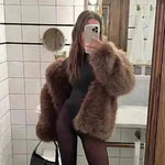 Classy Fashionable Winter Plain Huge Faux Fur Coat for Ladies - EX-STOCK CANADA