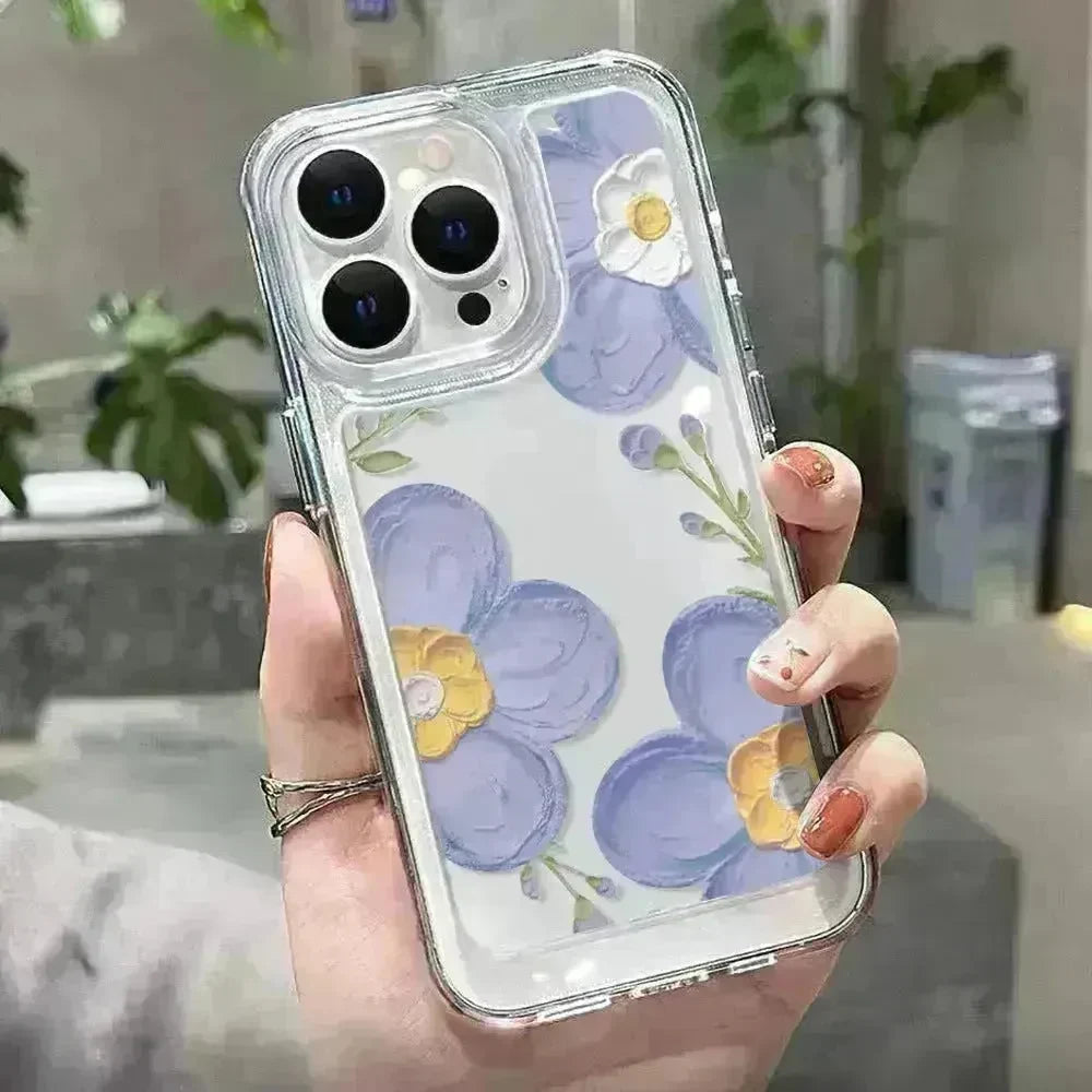 Antique Flower Transparent Phone Case - EX-STOCK CANADA