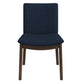 Laura Blue Linen Solid Wood Dining Chair  Set Of 2 Mid-Century Modern Style EX-STOCK