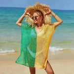 Beach Hollow Out Tops Cover-Up Knit Bikini Over-Blouse - EX-STOCK CANADA