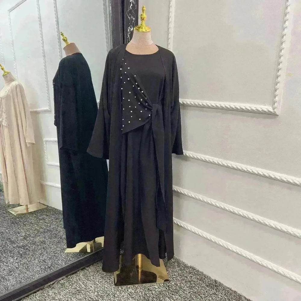 Beaded Women's Arab Solid Color Two-piece Suit - EX-STOCK CANADA