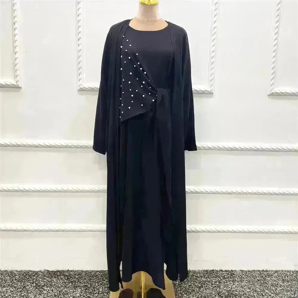 Beaded Women's Arab Solid Color Two-piece Suit - EX-STOCK CANADA