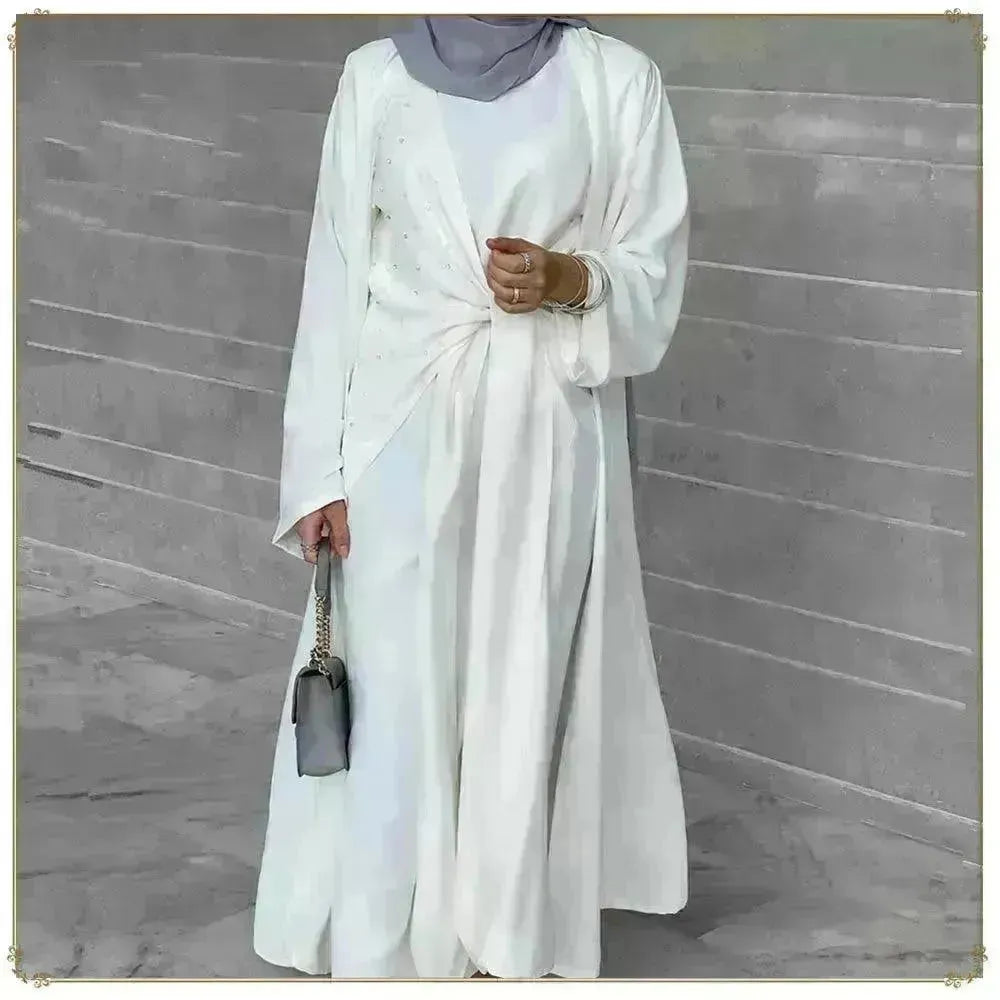 Beaded Women's Arab Solid Color Two-piece Suit - EX-STOCK CANADA