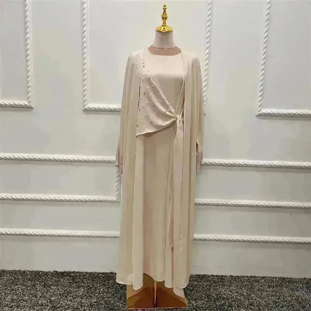 Beaded Women's Arab Solid Color Two-piece Suit - EX-STOCK CANADA