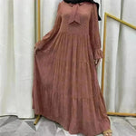 Beautiful long sleeve Abaya Dress for Arab Dubai Turkey Middle Eastern Women. - EX-STOCK CANADA