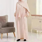 Beautiful Solid Color Abaya Dress for Arab Dubai Turkey Middle Eastern Women. - EX-STOCK CANADA