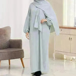 Beautiful Solid Color Abaya Dress for Arab Dubai Turkey Middle Eastern Women. - EX-STOCK CANADA