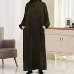 Beautiful Solid Color Abaya Dress for Arab Dubai Turkey Middle Eastern Women. - EX-STOCK CANADA