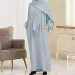 Beautiful Solid Color Abaya Dress for Arab Dubai Turkey Middle Eastern Women. - EX-STOCK CANADA