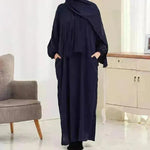 Beautiful Solid Color Abaya Dress for Arab Dubai Turkey Middle Eastern Women. - EX-STOCK CANADA