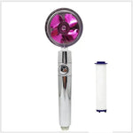 Propeller Driven Shower Head With Stop Button And Cotton Filter Turbocharged High Pressure Handheld Shower Nozzle - EX-STOCK CANADA