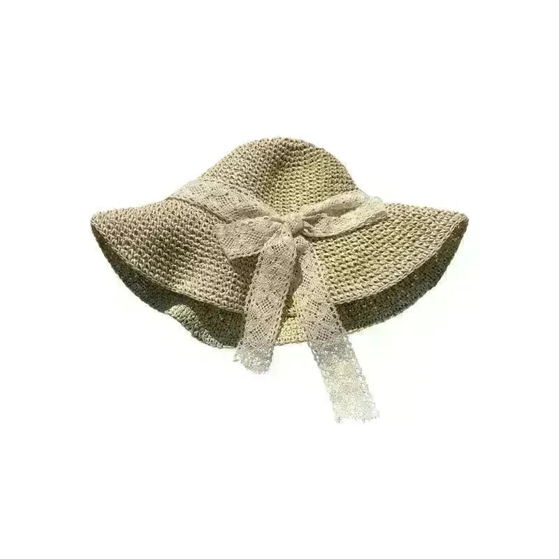 Beige Woven Straw Hat Women's Spring Summer - EX-STOCK CANADA
